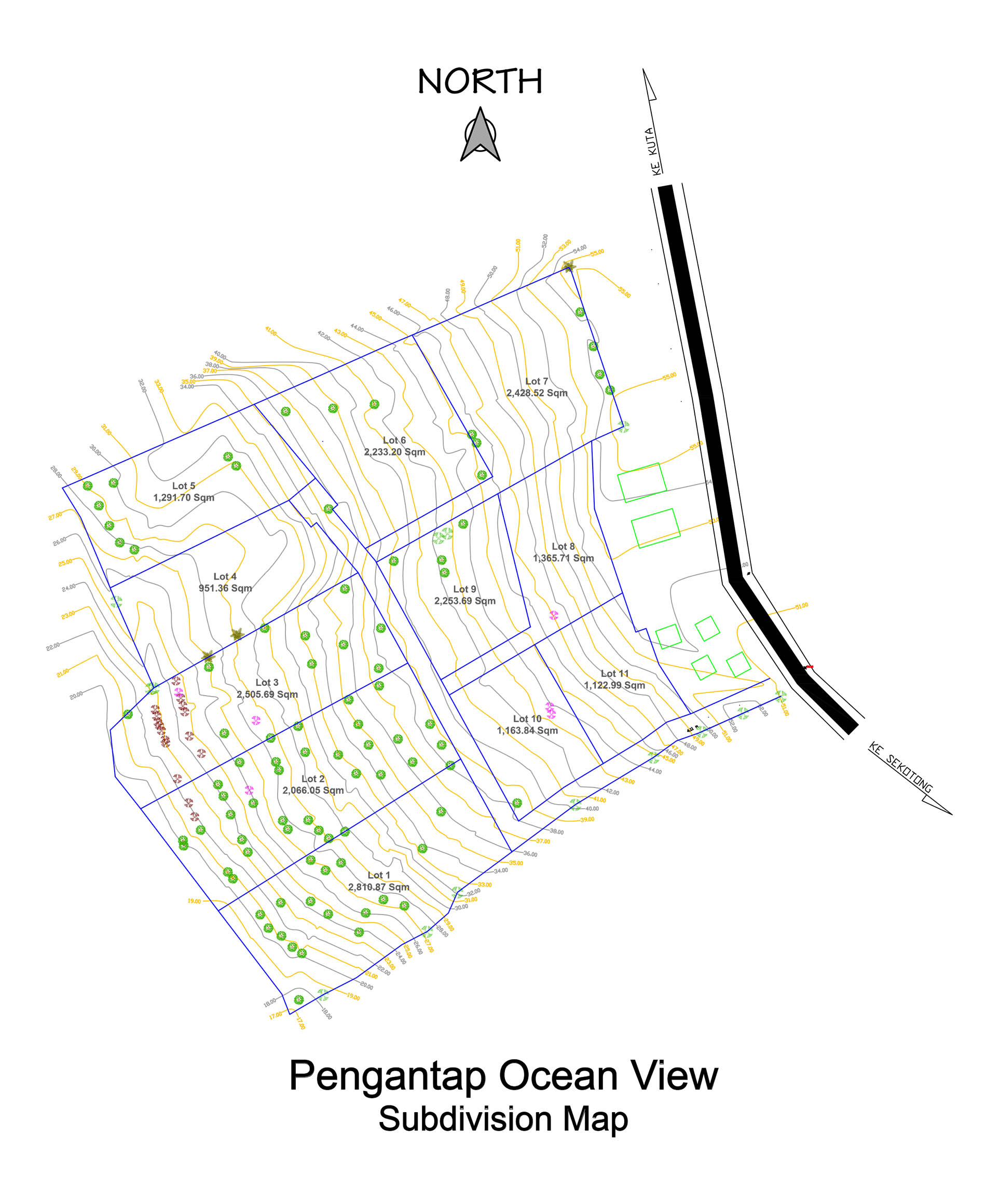 Pengantap Ocean View development subdivison map